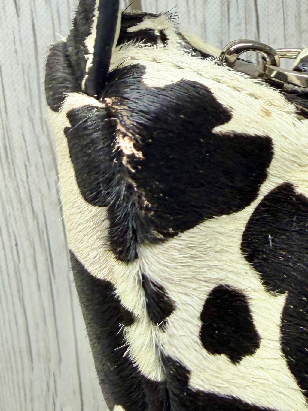 Brand New Brandon Blackwood Pony Hair Cow Print Shoulder Bag — image 7 of 8